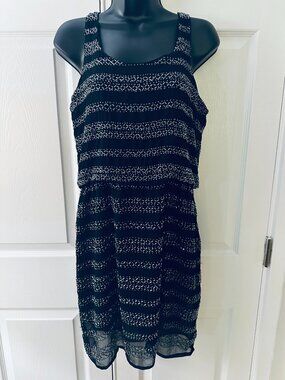 Romeo & Juliet Couture Beaded Little Black Dress - Size M